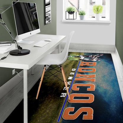 Denver American Football Broncos Demaryius 88 Catching Rugby Ball Area Rug Home Decor