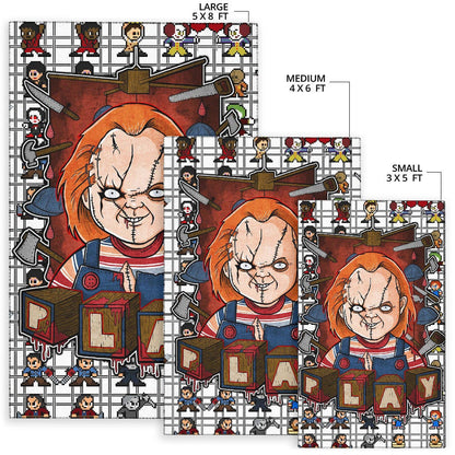 Horror Movie Chucky Wanna Play Horror Characters Game Mode Patterns Area Rug Home Decor