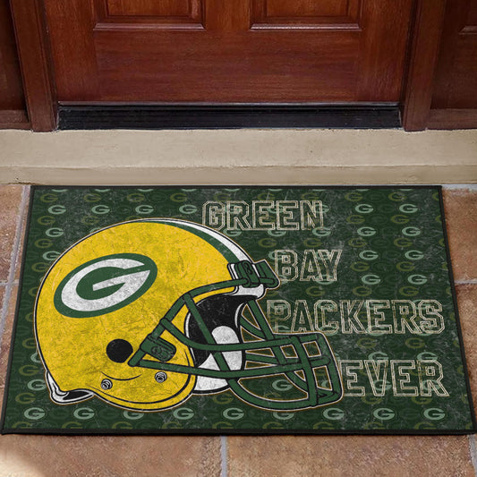 Green Bay American Football Packers Packers Ever Yellow Vintage G Helmet Door Mat Home Decor