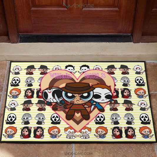 Horror Movie Powerpuff Girls Cosplay Horror Villains Chibi Patterns Door Mat Home Decor