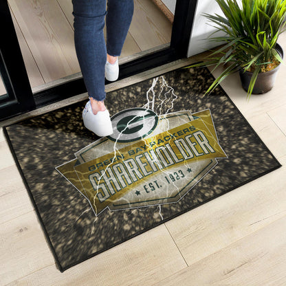 Green Bay American Football Packers G Shareholders Est 1923 Lightning Door Mat Home Decor