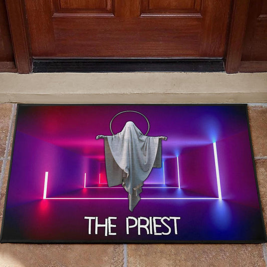 Horror Movie The Priest Ghost Against Jesus Door Mat Home Decor