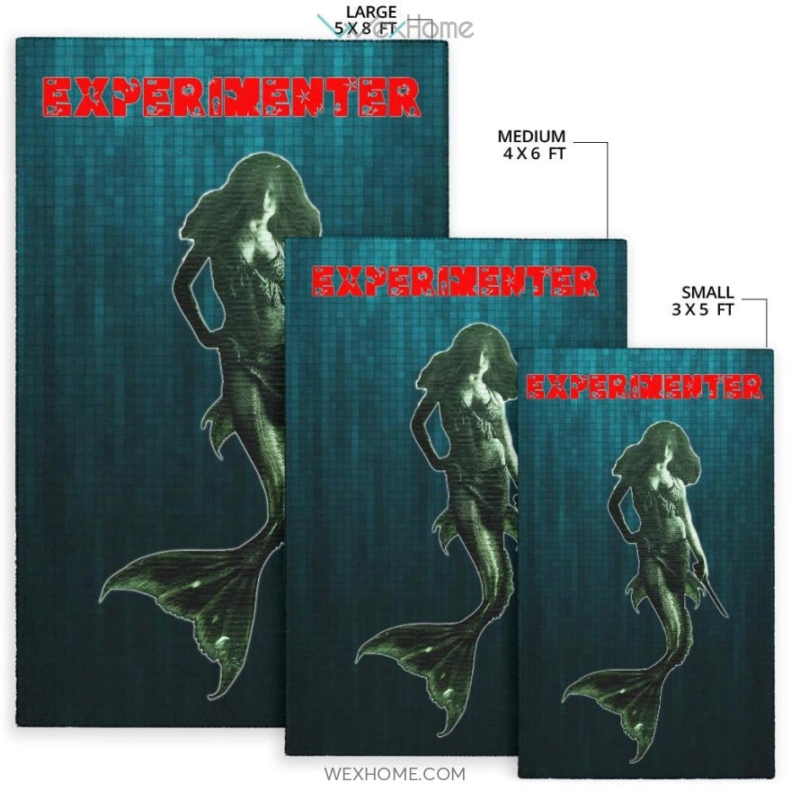 Horror Movie Mermaid Experimenter With Knife Area Rug Home Decor