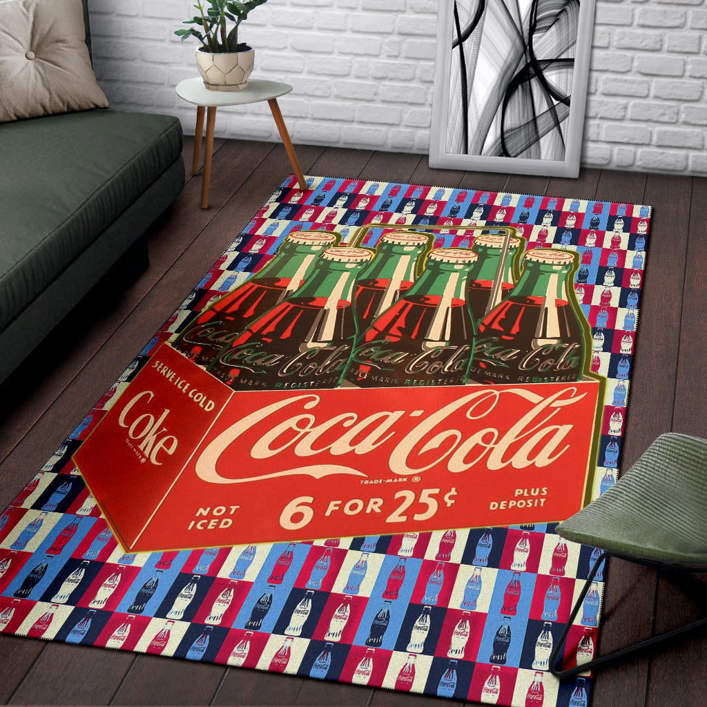 Coke Cola Retro Aesthetic Patterns Area Rug Home Decor