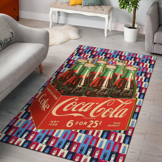 Coke Cola Retro Aesthetic Patterns Area Rug Home Decor