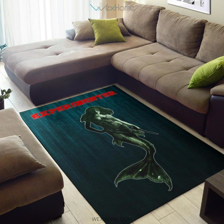 Horror Movie Mermaid Experimenter With Knife Area Rug Home Decor