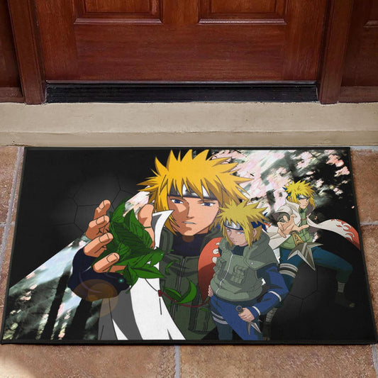 Naruto Anime Minato Konoha Hokage Kunai Fighting Door Mat Home Decor