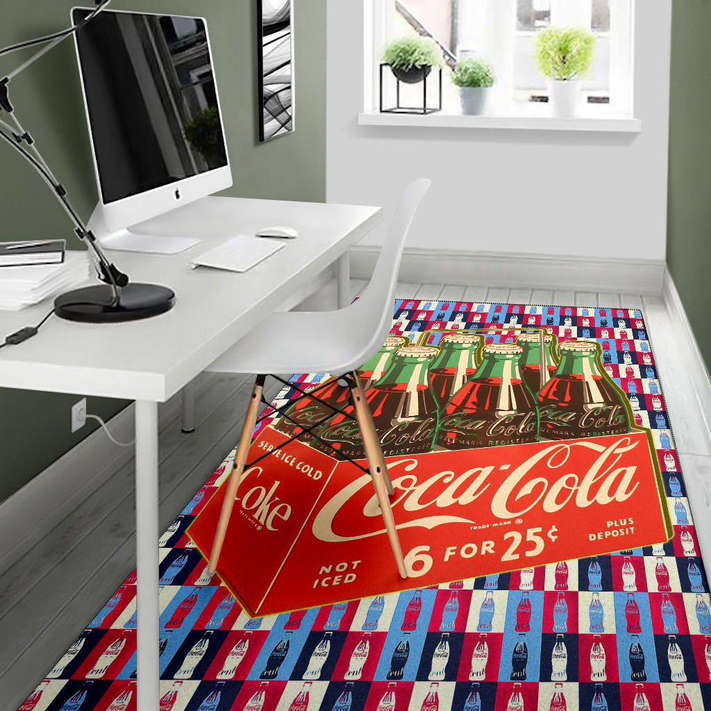 Coke Cola Retro Aesthetic Patterns Area Rug Home Decor