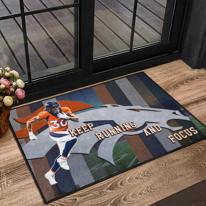 Denver American Football Broncos Keep Running And Focus Door Mat Home Decor