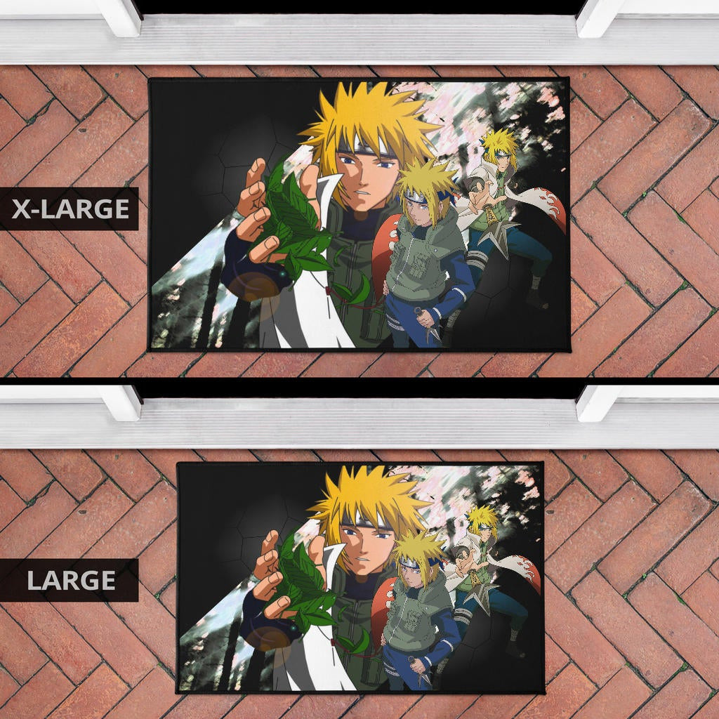 Naruto Anime Minato Konoha Hokage Kunai Fighting Door Mat Home Decor