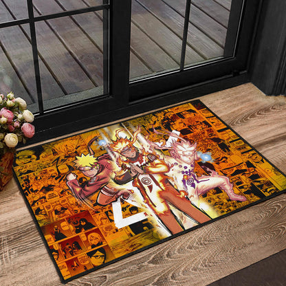 Naruto Anime Naruto Bijuu Mode Manga Background Door Mat Home Decor