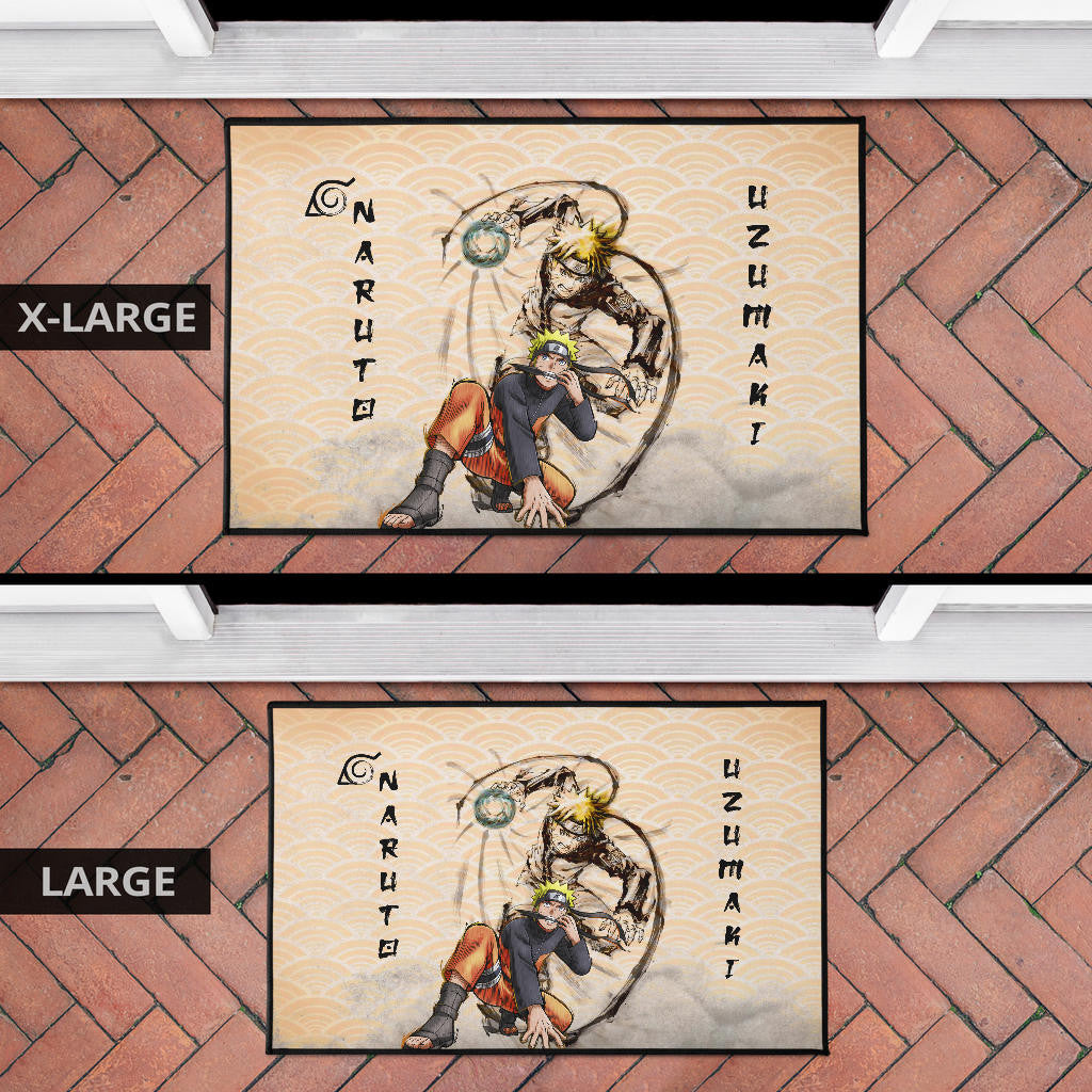 Naruto Anime Naruto Rasengan Power Black Painting Artwork Door Mat Home Decor