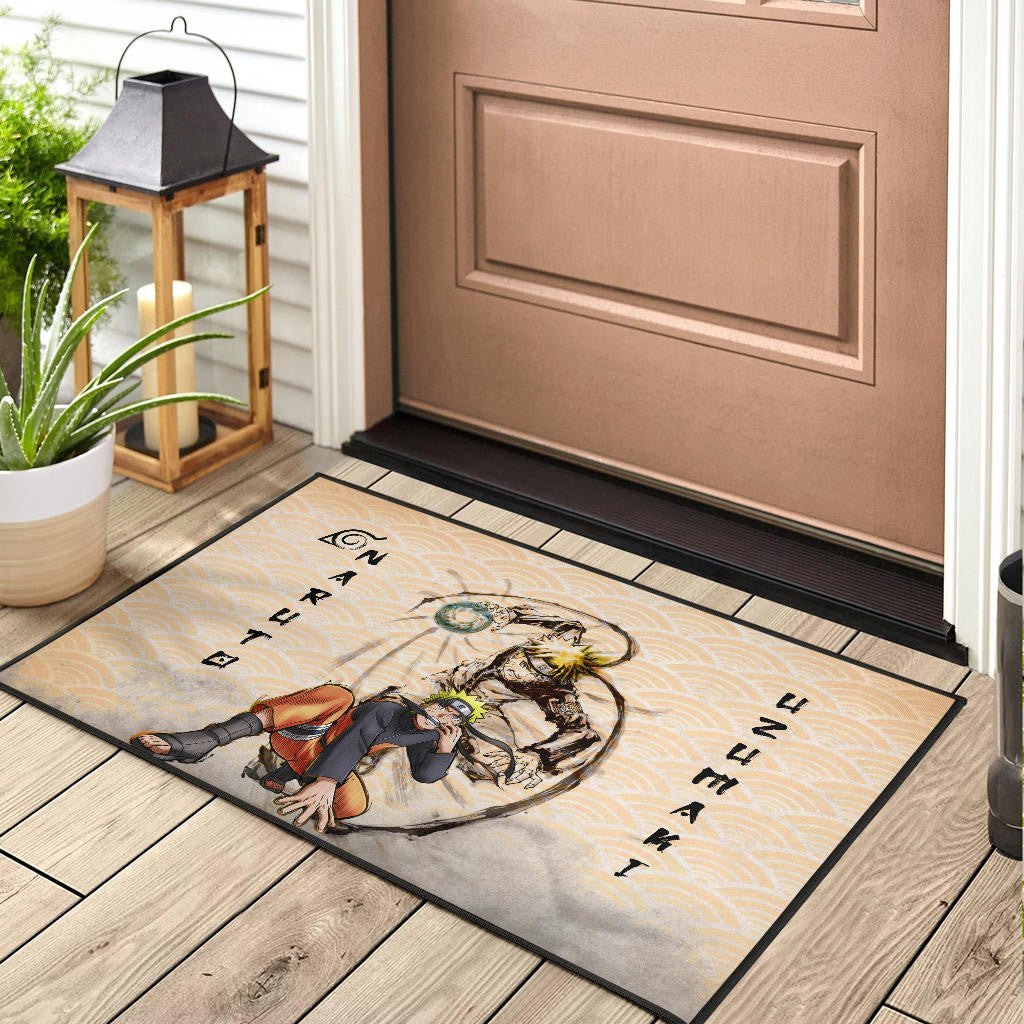 Naruto Anime Naruto Rasengan Power Black Painting Artwork Door Mat Home Decor