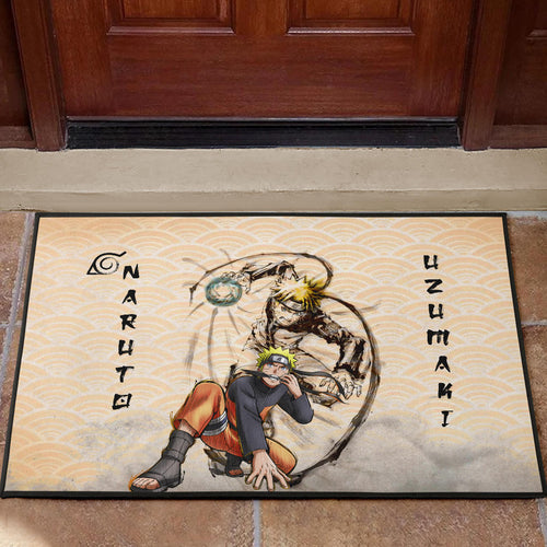 Naruto Anime Naruto Rasengan Power Black Painting Artwork Door Mat Home Decor