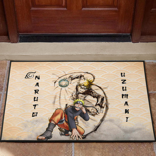 Naruto Anime Naruto Rasengan Power Black Painting Artwork Door Mat Home Decor