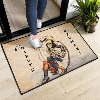Naruto Anime Naruto Rasengan Power Black Painting Artwork Door Mat Home Decor