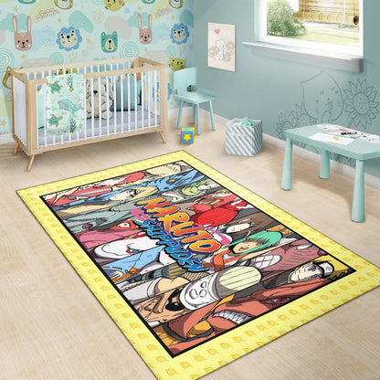 Naruto Anime Nine Jinchuriki With Bijuu Portrait Area Rug Home Decor