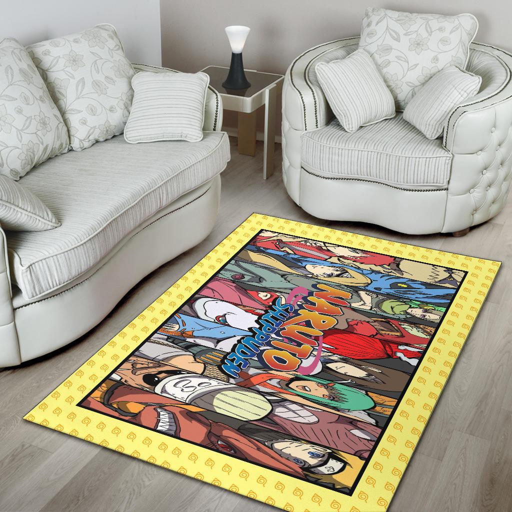 Naruto Anime Nine Jinchuriki With Bijuu Portrait Area Rug Home Decor