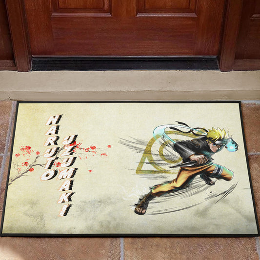 Naruto Anime Naruto Rasengan Power Vintage Background Door Mat Home Decor