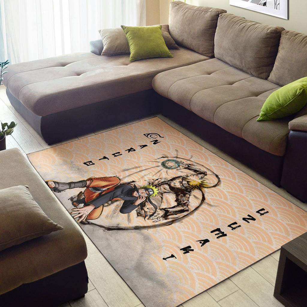 Naruto Anime Naruto Rasengan Power Black Painting Artwork Area Rug Home Decor