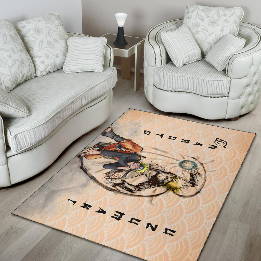 Naruto Anime Naruto Rasengan Power Black Painting Artwork Area Rug Home Decor