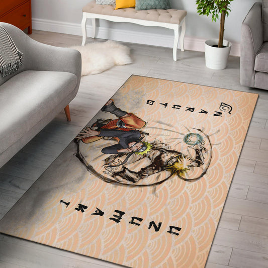 Naruto Anime Naruto Rasengan Power Black Painting Artwork Area Rug Home Decor