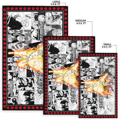 Naruto Anime Naruto Bijuu Mode Manga Black White Background Area Rug Home Decor