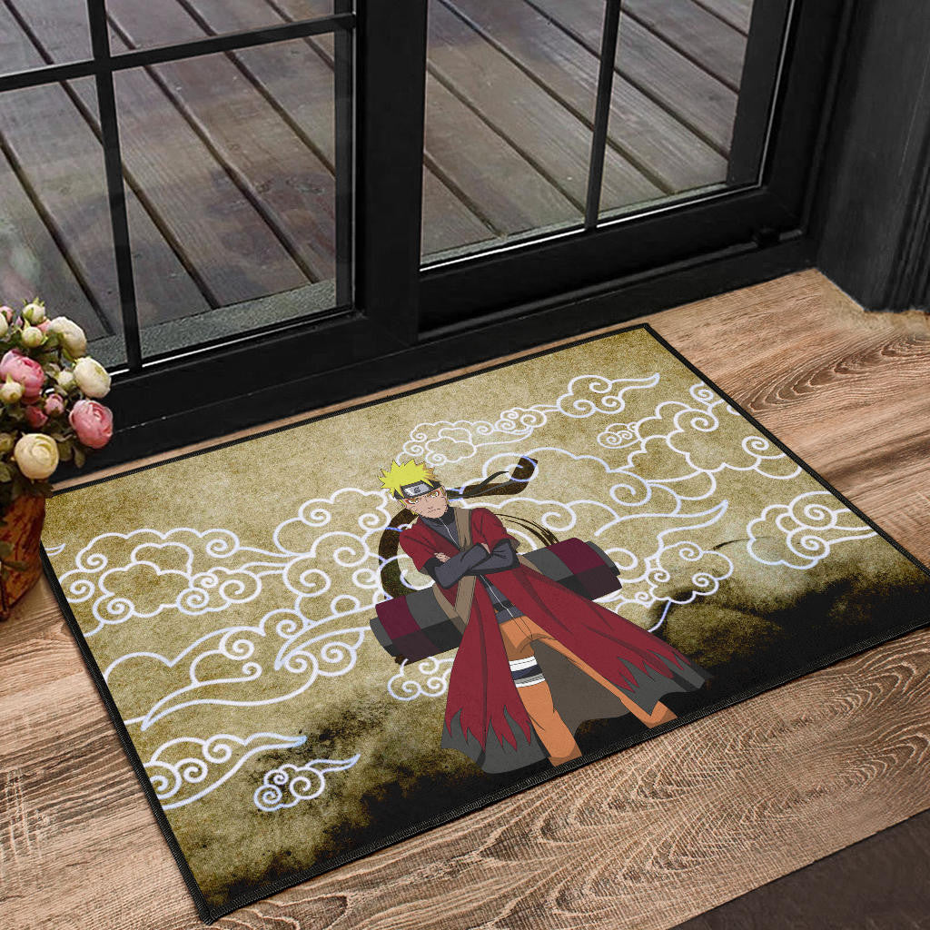 Naruto Anime Naruto Sage Mode Cloud Pattern Ancient Theme Door Mat Home Decor