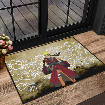 Naruto Anime Naruto Sage Mode Cloud Pattern Ancient Theme Door Mat Home Decor