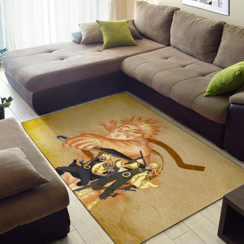 Naruto Anime Naruto Six Paths Sage Mode Orange Theme Area Rug Home Decor