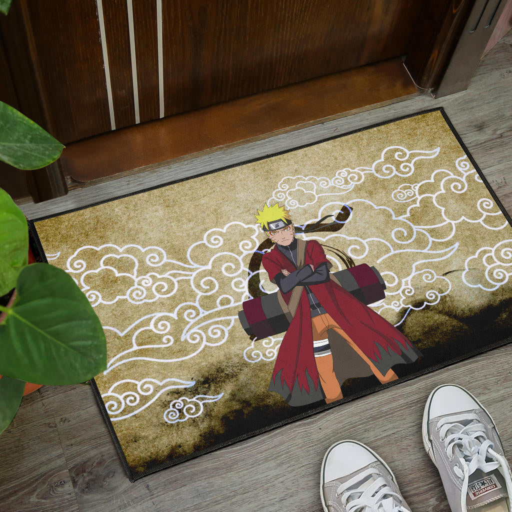 Naruto Anime Naruto Sage Mode Cloud Pattern Ancient Theme Door Mat Home Decor