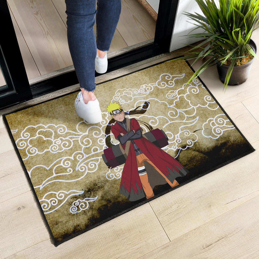 Naruto Anime Naruto Sage Mode Cloud Pattern Ancient Theme Door Mat Home Decor