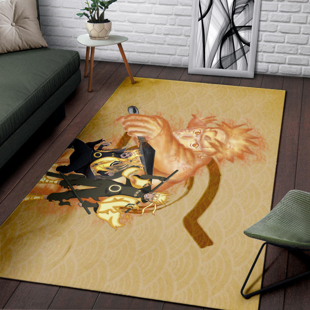 Naruto Anime Naruto Six Paths Sage Mode Orange Theme Area Rug Home Decor