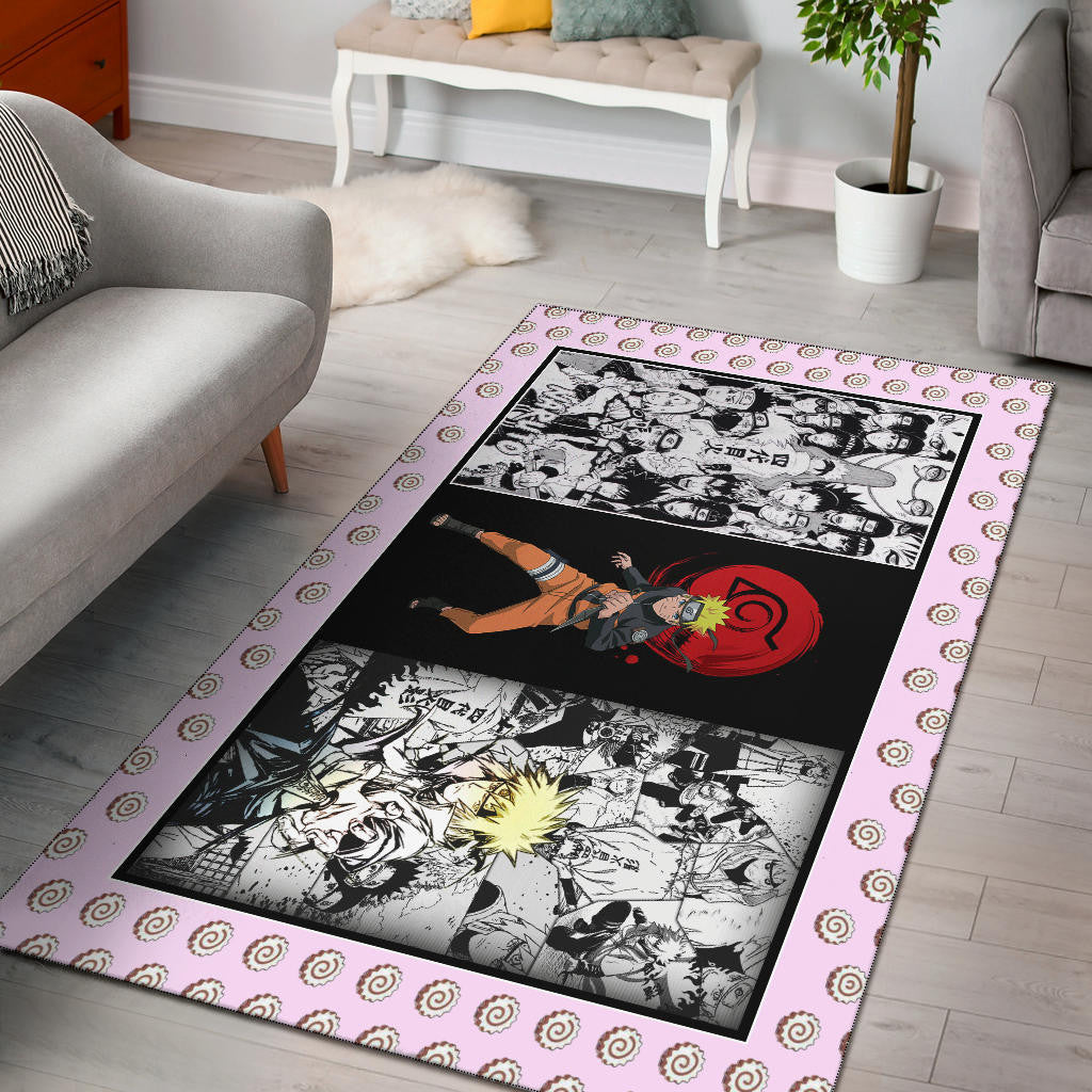 Naruto Anime Naruto Konoha Symbol Manga Artwork Area Rug Home Decor