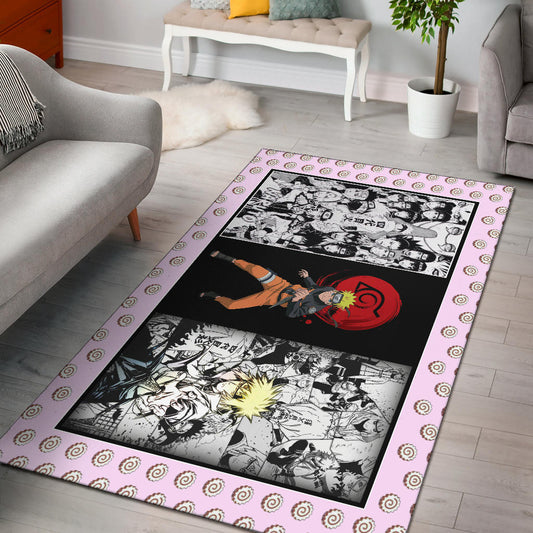 Naruto Anime Naruto Konoha Symbol Manga Artwork Area Rug Home Decor