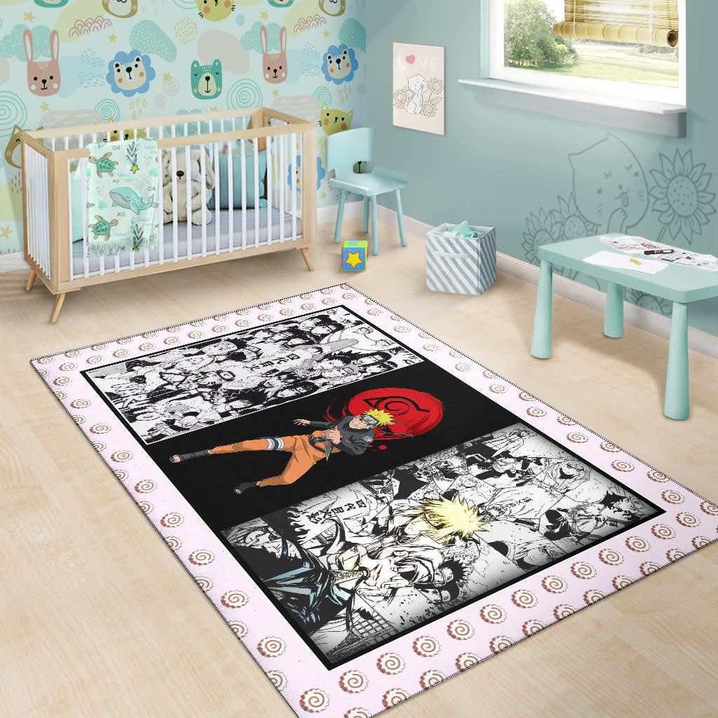 Naruto Anime Naruto Konoha Symbol Manga Artwork Area Rug Home Decor
