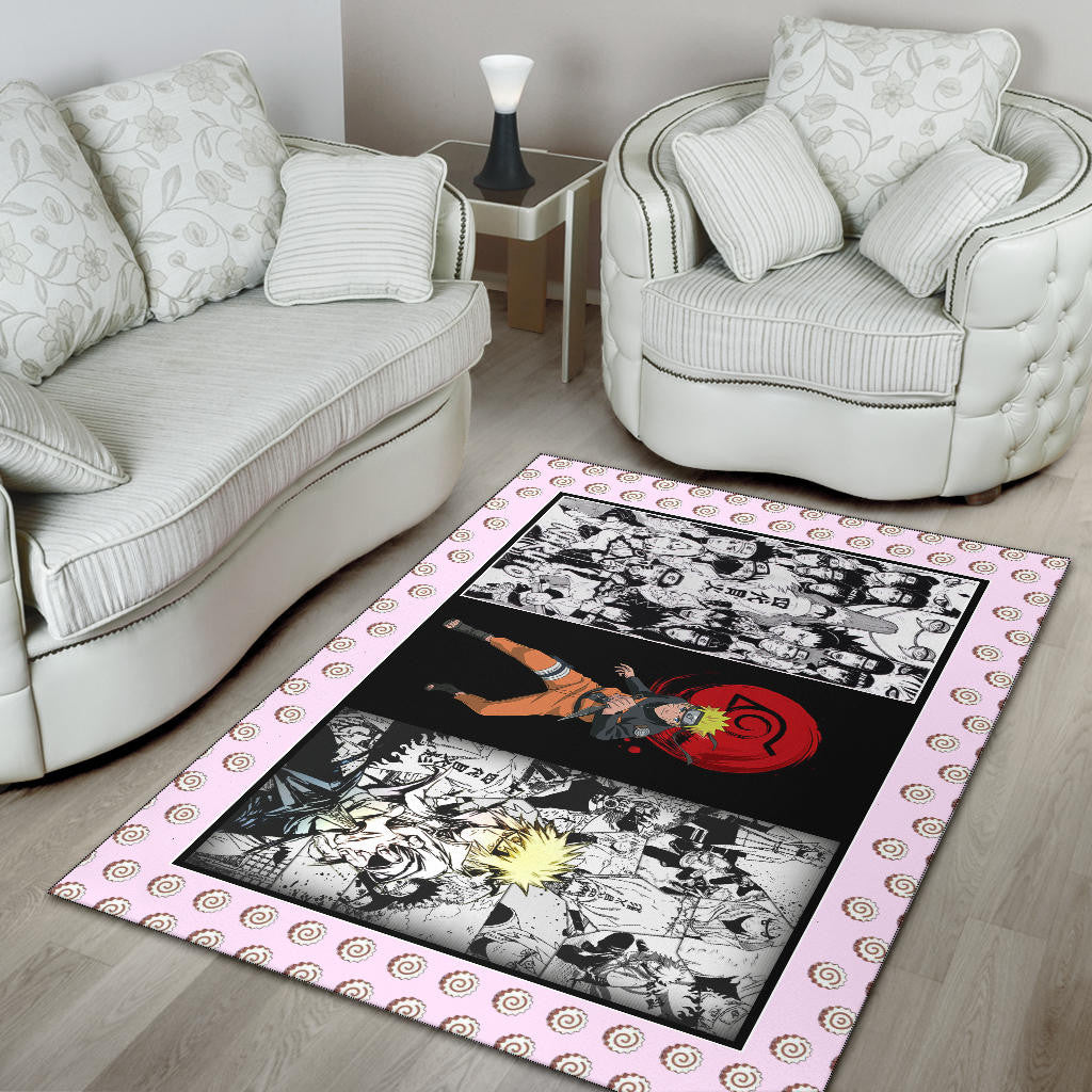 Naruto Anime Naruto Konoha Symbol Manga Artwork Area Rug Home Decor