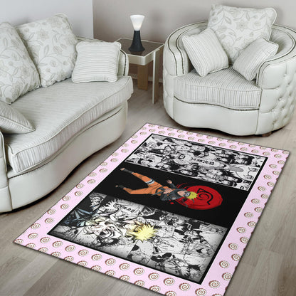 Naruto Anime Naruto Konoha Symbol Manga Artwork Area Rug Home Decor