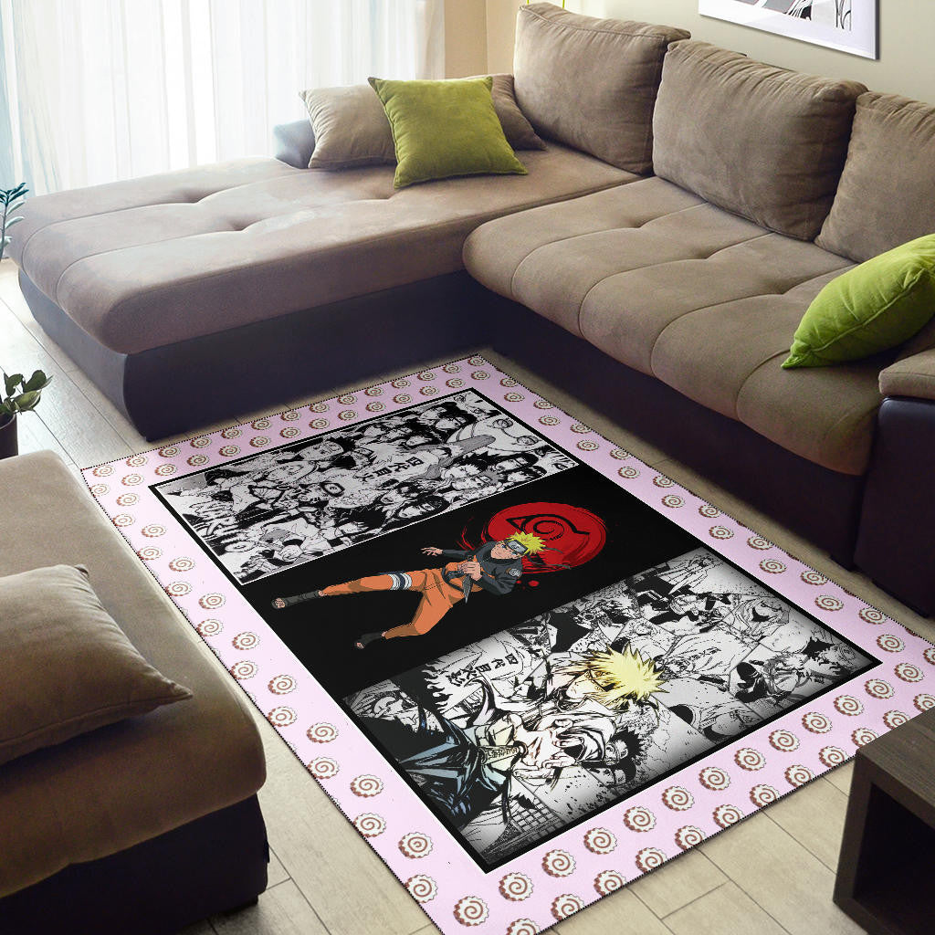 Naruto Anime Naruto Konoha Symbol Manga Artwork Area Rug Home Decor