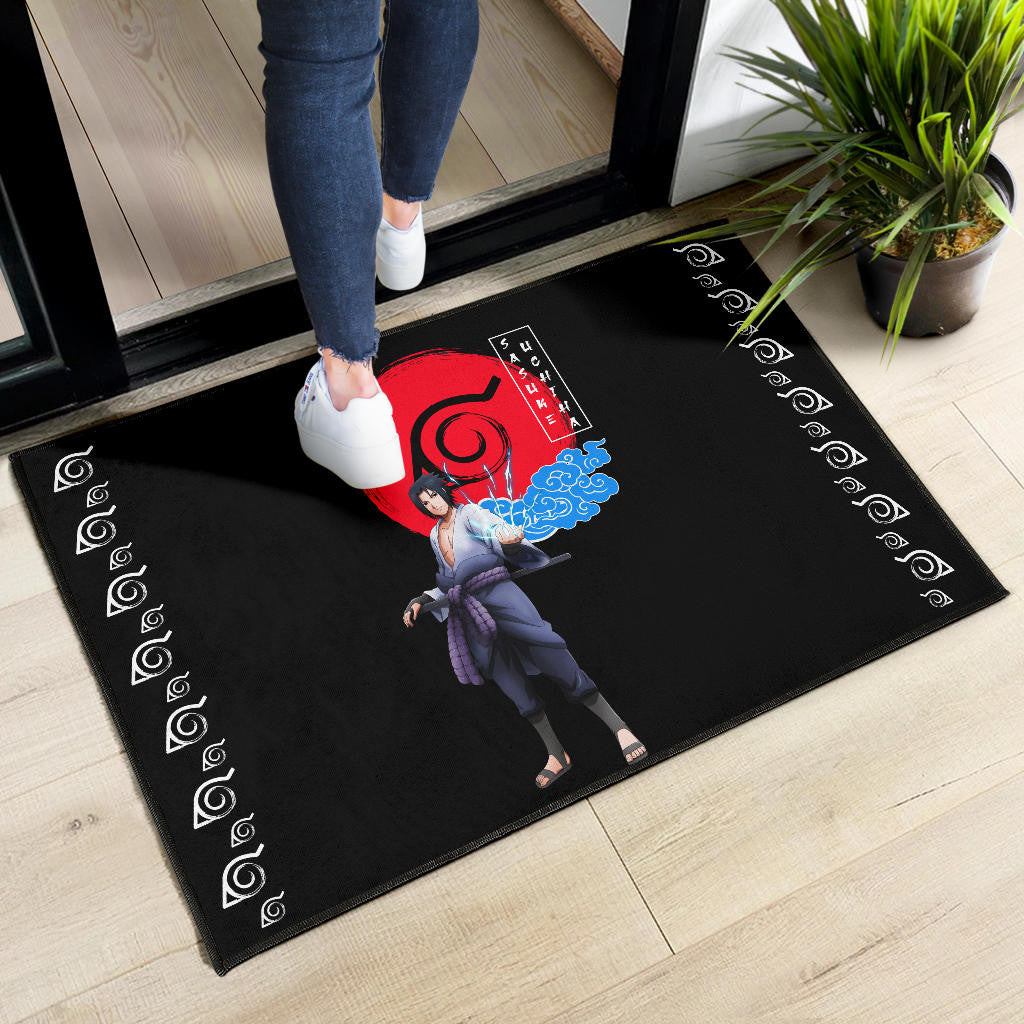 Naruto Anime Sasuke Chidori Power Konoh Symbol Door Mat Home Decor