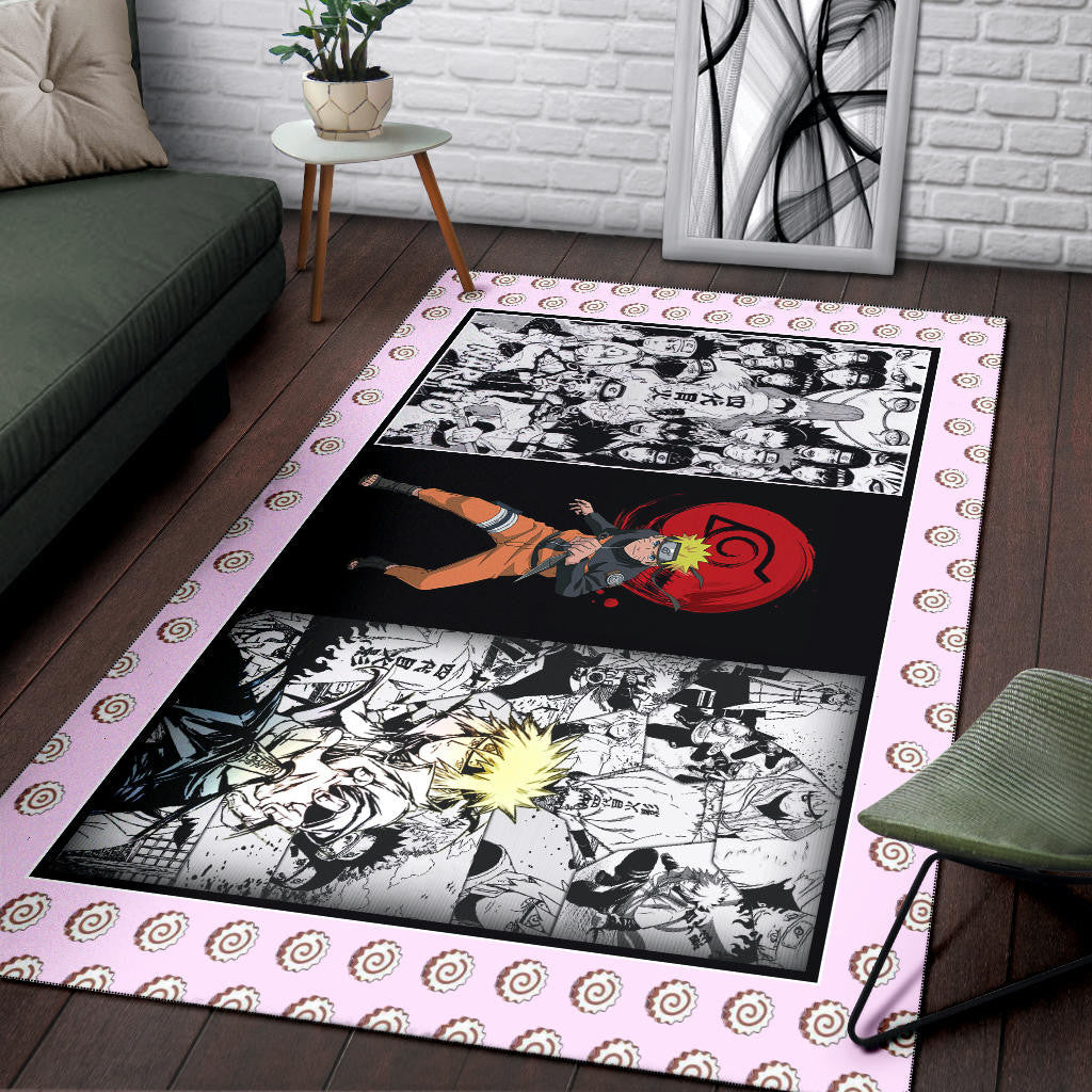 Naruto Anime Naruto Konoha Symbol Manga Artwork Area Rug Home Decor