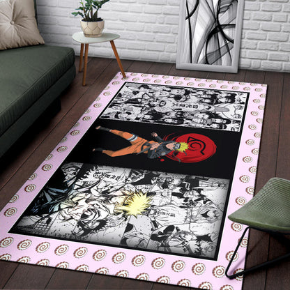 Naruto Anime Naruto Konoha Symbol Manga Artwork Area Rug Home Decor