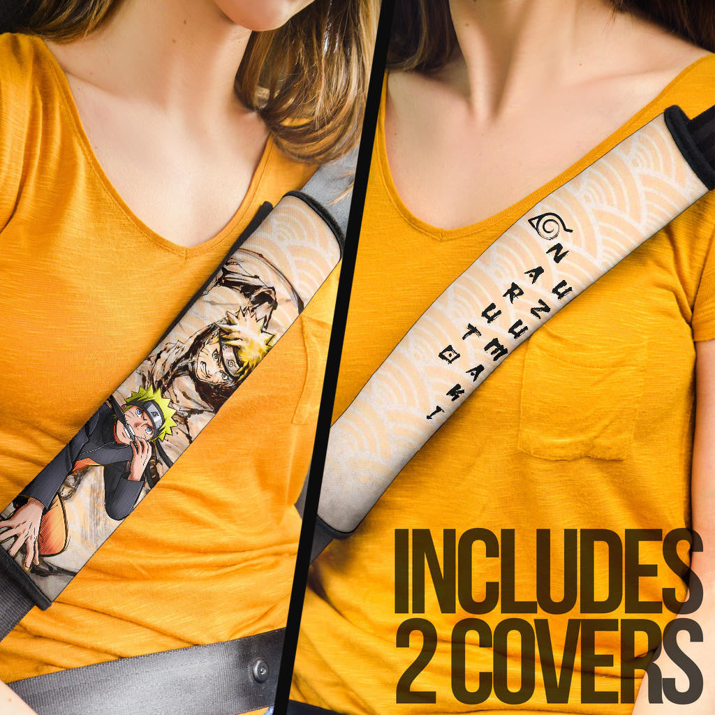 Naruto Anime Naruto Rasengan Power Black Painting Artwork Seat Belt Covers