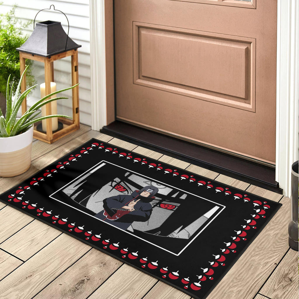 Naruto Anime Itachi Sharingan Jutsu Uchiha Symbol Patterns Door Mat Home Decor