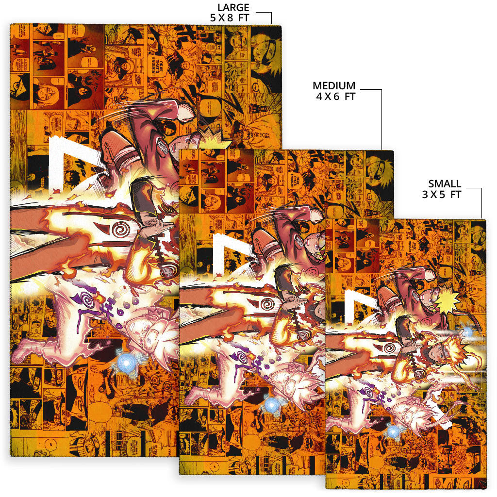 Naruto Anime Naruto Bijuu Mode Manga Background Area Rug Home Decor