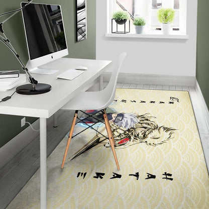 Naruto Anime Kakasi Hatake Chidori Power Black Painting Artwork Area Rug Home Decor