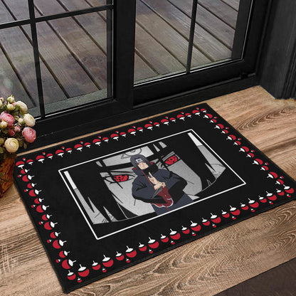 Naruto Anime Itachi Sharingan Jutsu Uchiha Symbol Patterns Door Mat Home Decor