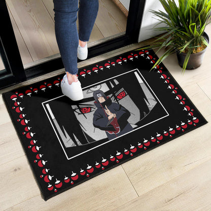 Naruto Anime Itachi Sharingan Jutsu Uchiha Symbol Patterns Door Mat Home Decor