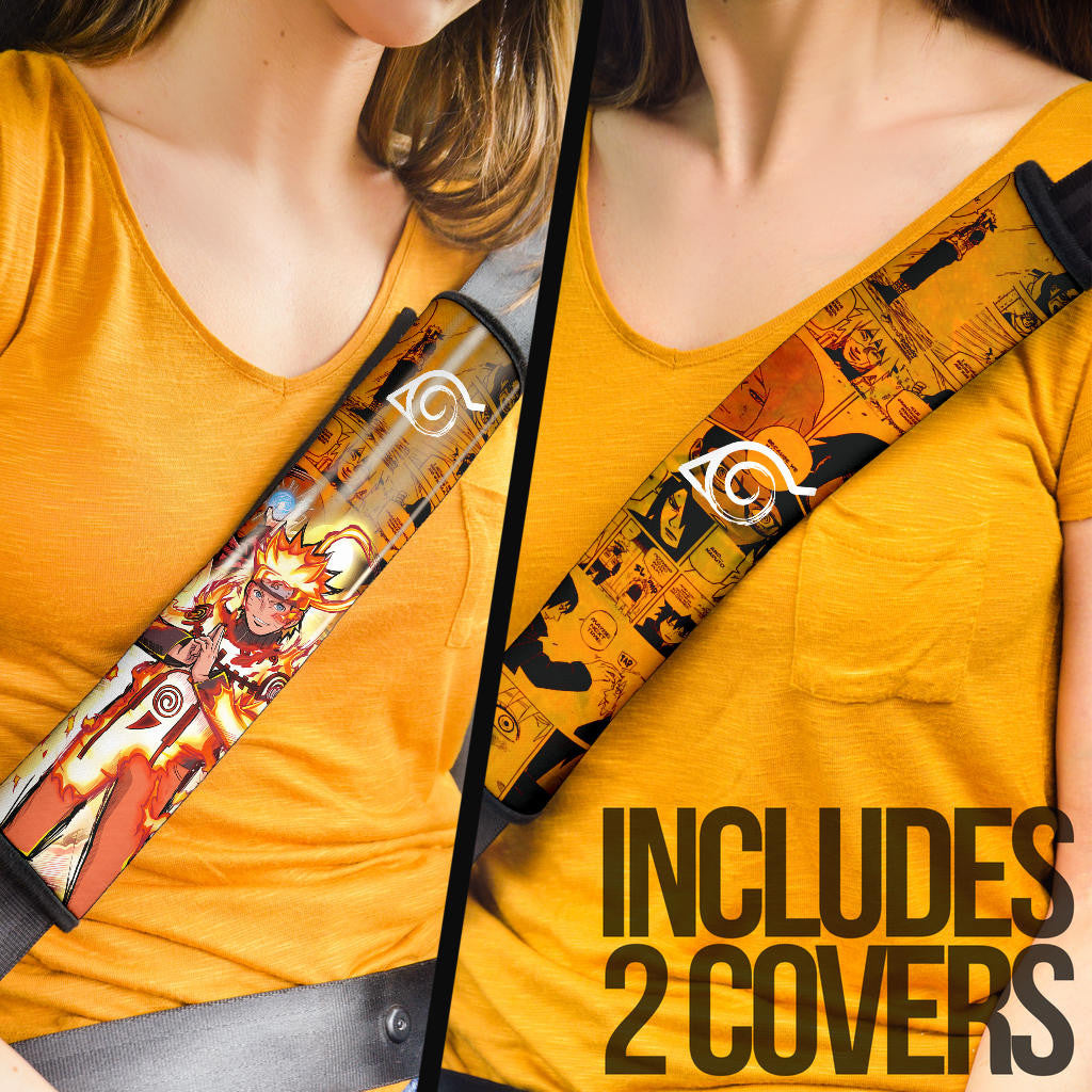 Naruto Anime Naruto Bijuu Mode Manga Background Seat Belt Covers