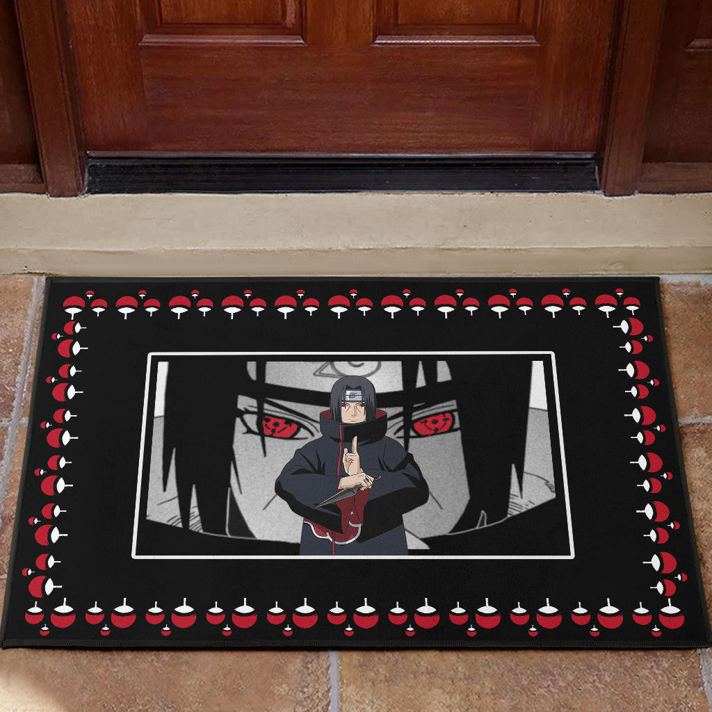 Naruto Anime Itachi Sharingan Jutsu Uchiha Symbol Patterns Door Mat Home Decor